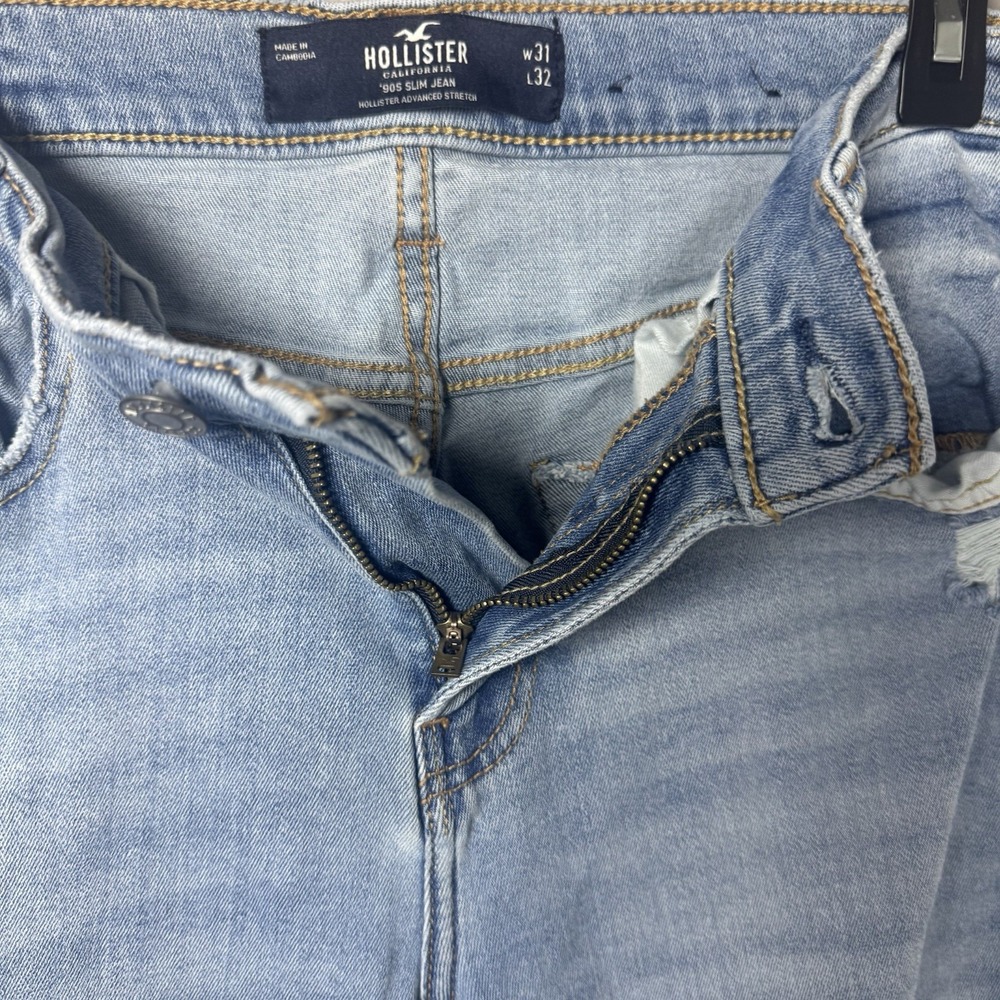 Men's Hollister Jeans Size 31x32 90's Slim Straight Epic Flex Light Wash - Picture 3 of 6